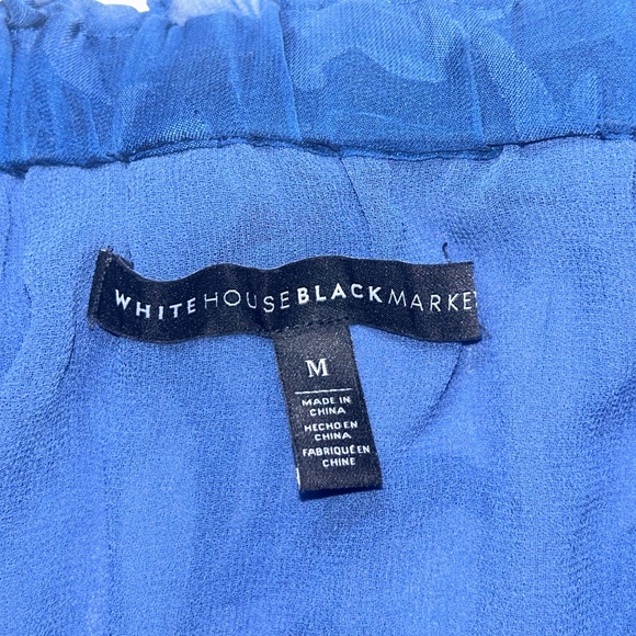 White House Black Market Floral Burnout Off-Shoulder Blouse Blue Women’s Medium - Picture 4 of 14